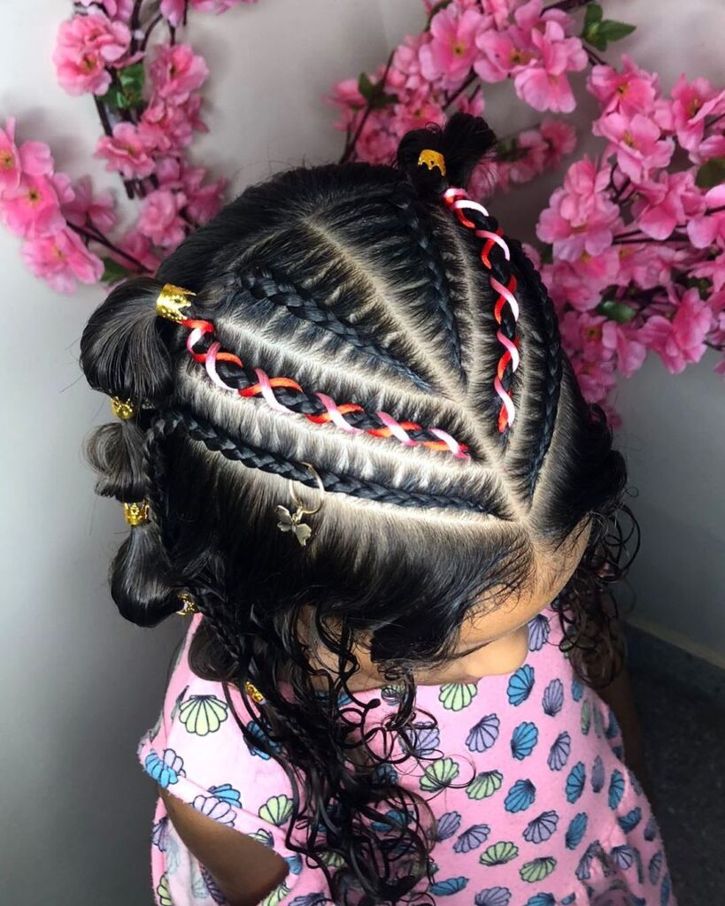 Penteado Infantil com Tranças e Elásticos