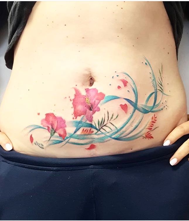 tatuagens para cobrir cicatriz na barriga
