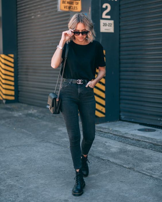 looks com coturno e calça jeans
