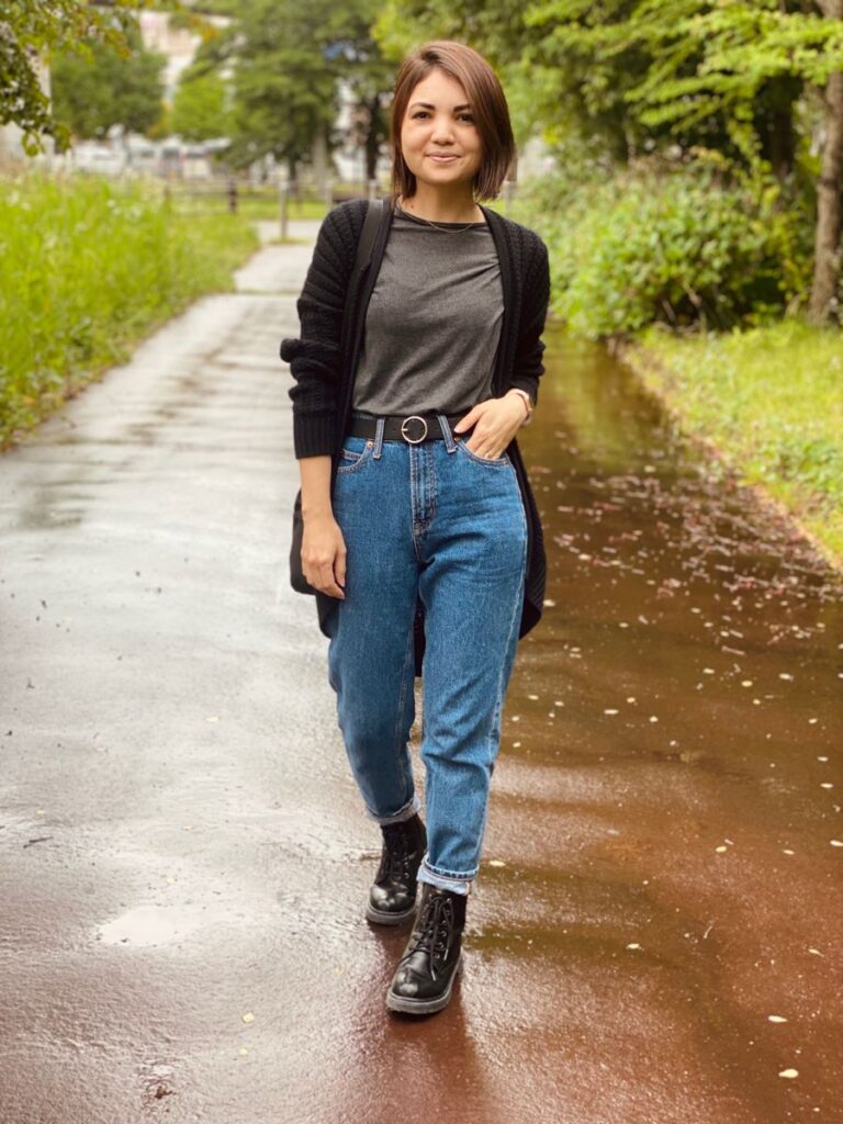 looks com coturno e calça jeans
