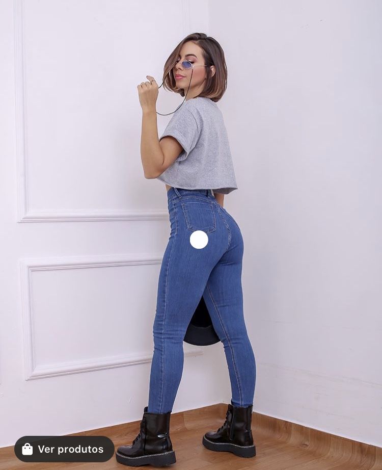 looks com coturno e calça jeans
