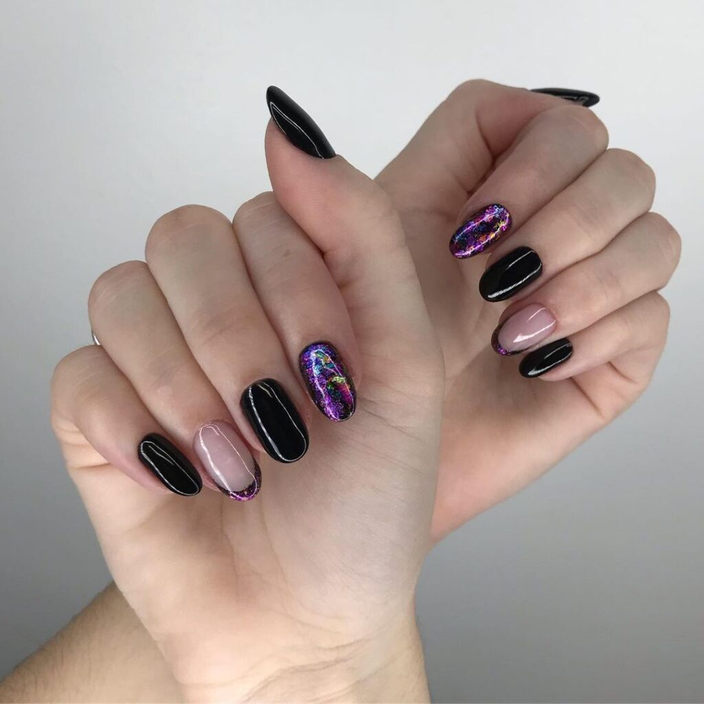 Unhas em gel preta