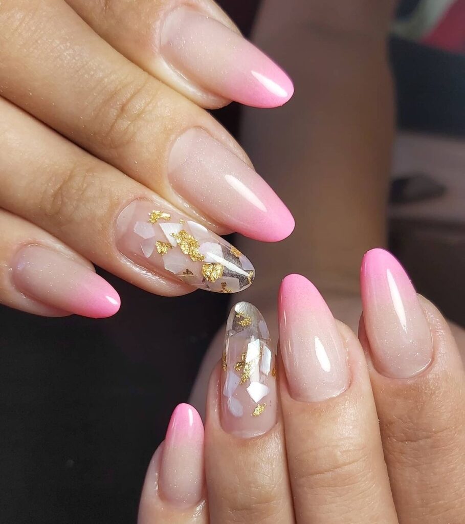 Esmaltação rosa claro encapsulada 