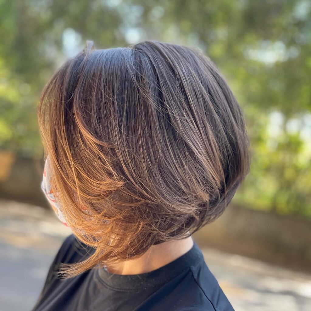 Elegância corte de cabelo