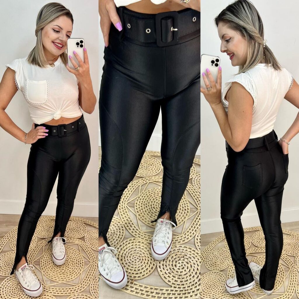 Calça cirre com all star branco