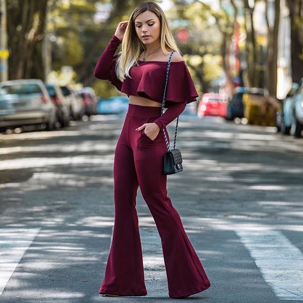 Ideias de looks com calça vinho