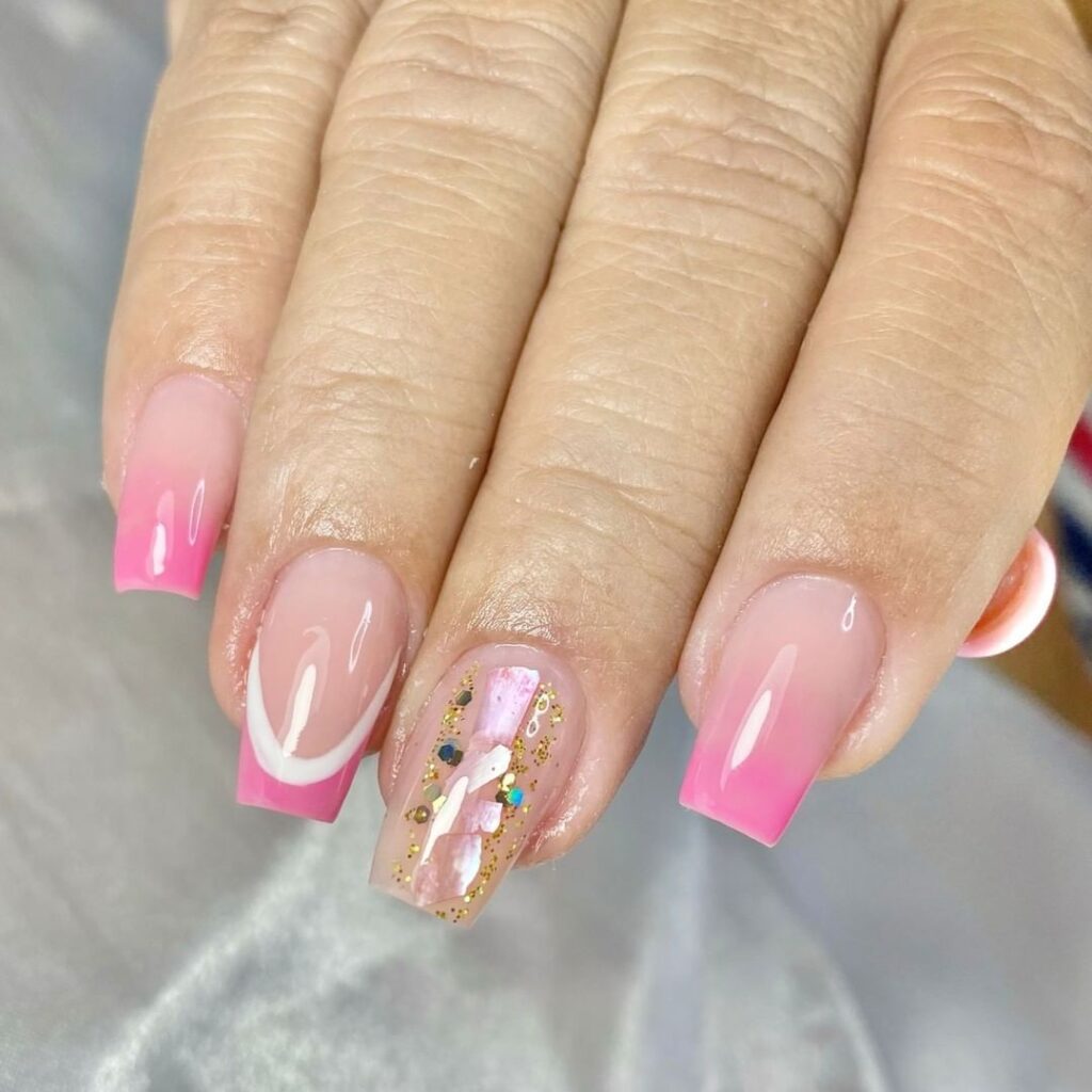 Esmaltação encapsulada rosa 