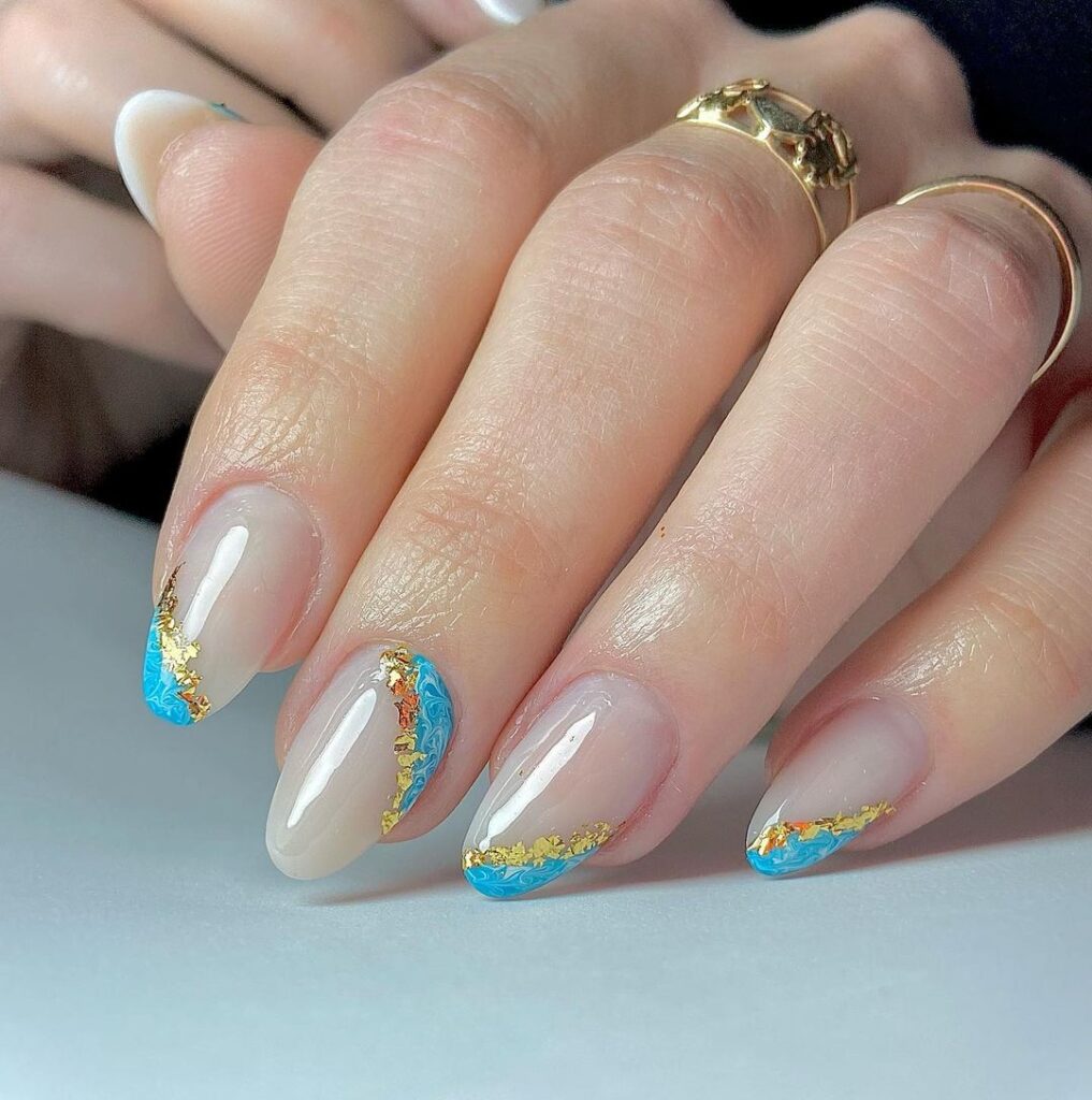 Unhas decoradas com gel transparente