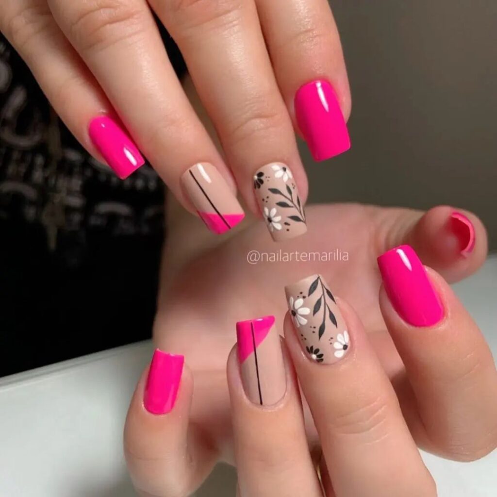 Tendência pink nas unhas