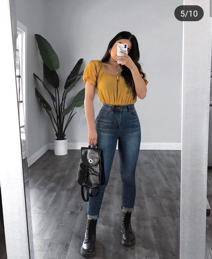 looks com coturno e calça jeans
