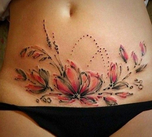 tatuagens para cobrir cicatriz na barriga
