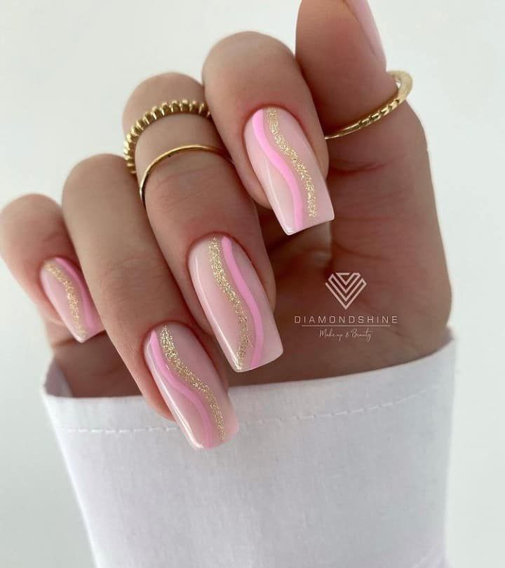 unhas rosa decoradas
