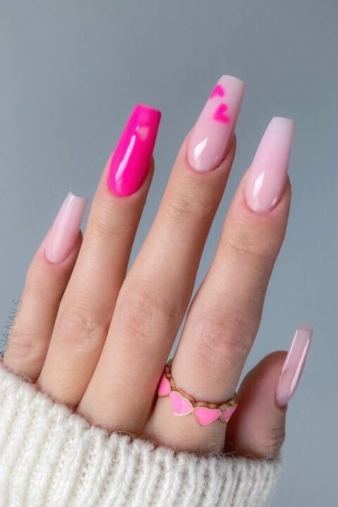 unhas rosa decoradas
