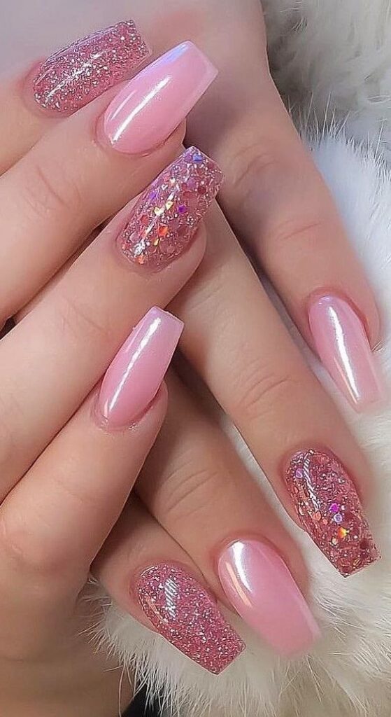 unhas rosa decoradas
