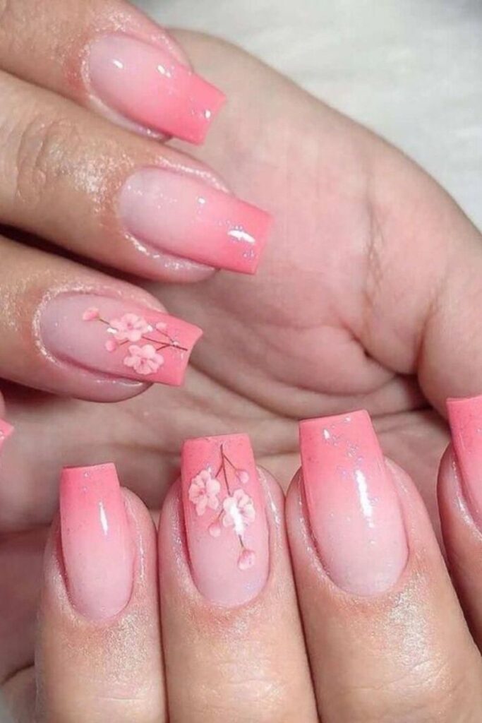 unhas rosa decoradas
