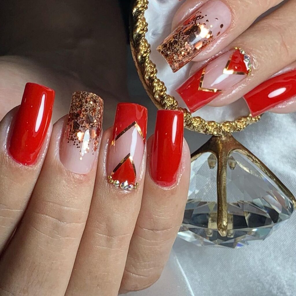 unhas com glitter decoradas