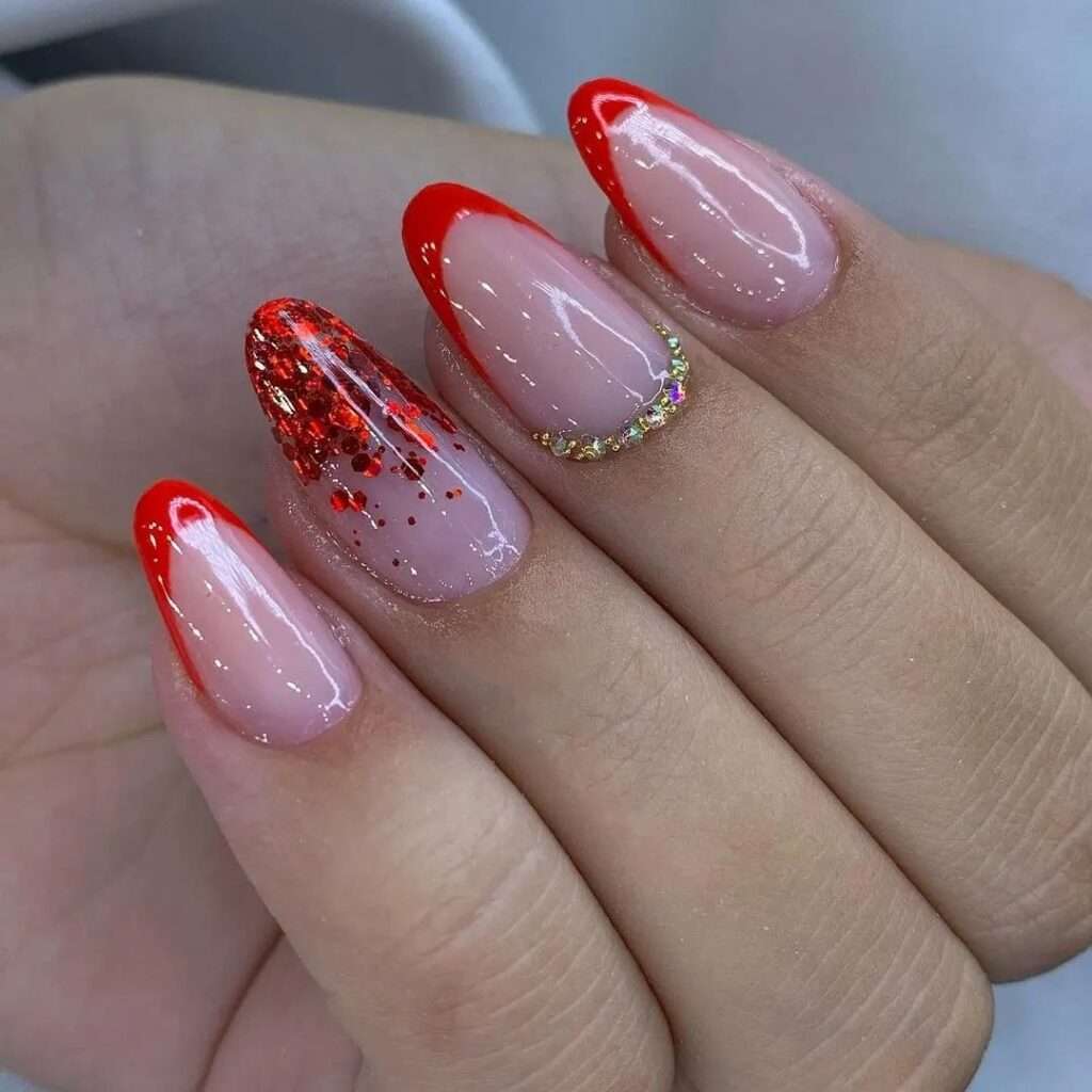 unhas com glitter 