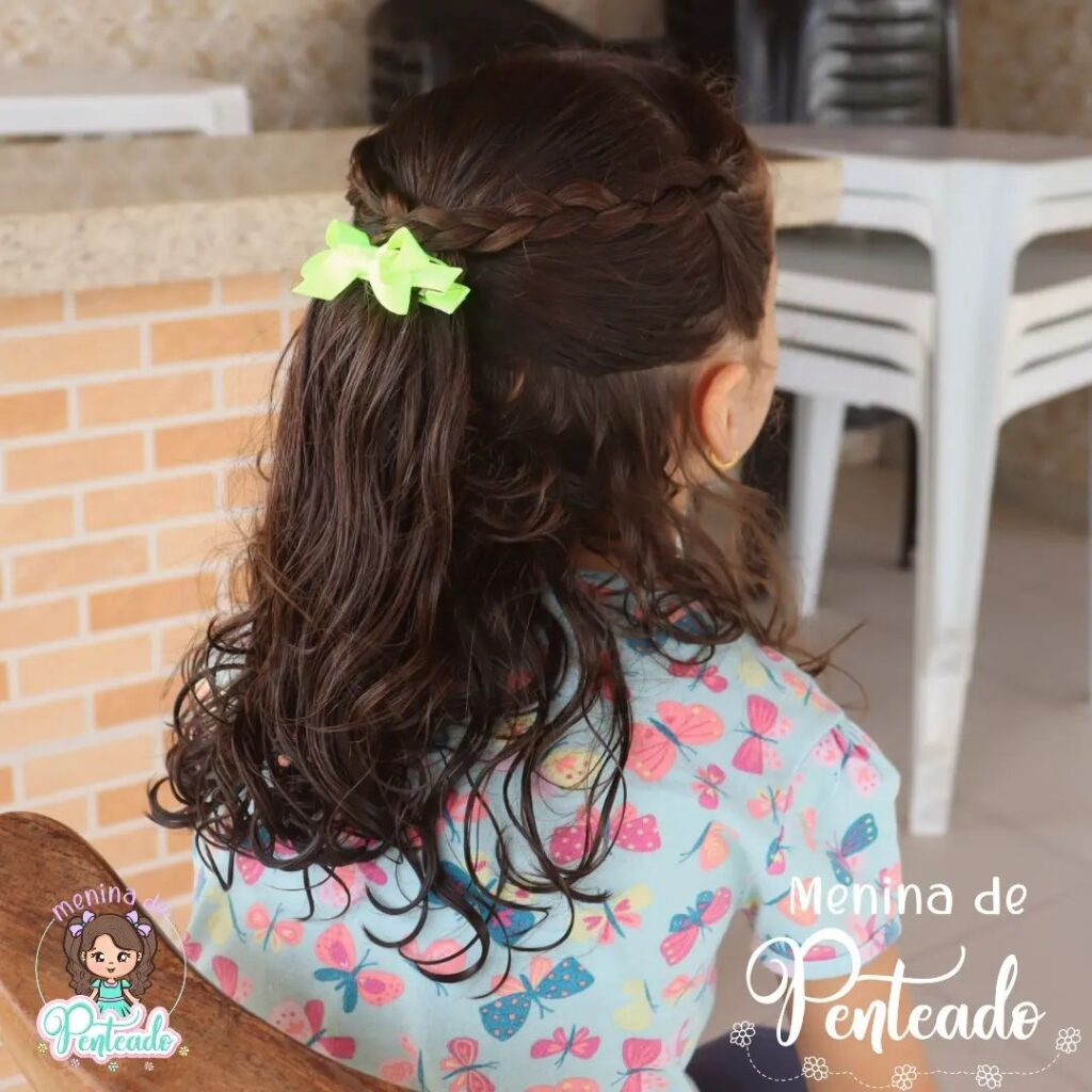 Penteado infantil simples com laço: passo a passo fácil