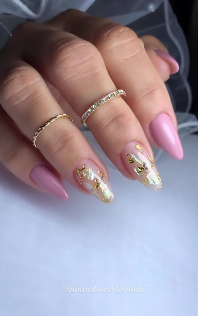 unhas rosa decoradas
