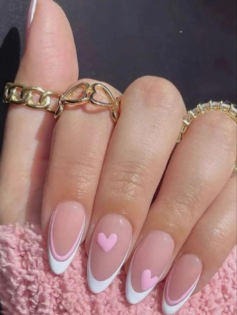 unhas rosa decoradas
