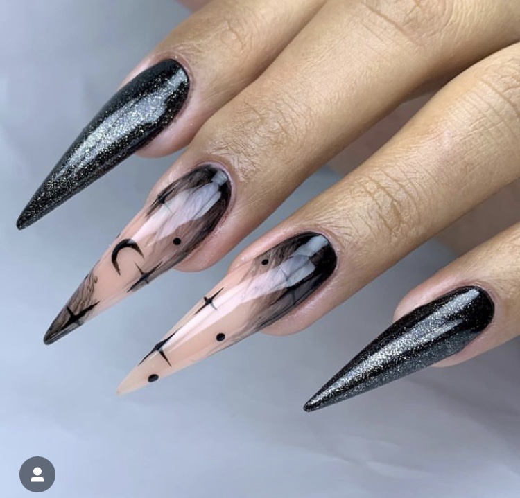 Unhas de gel preta