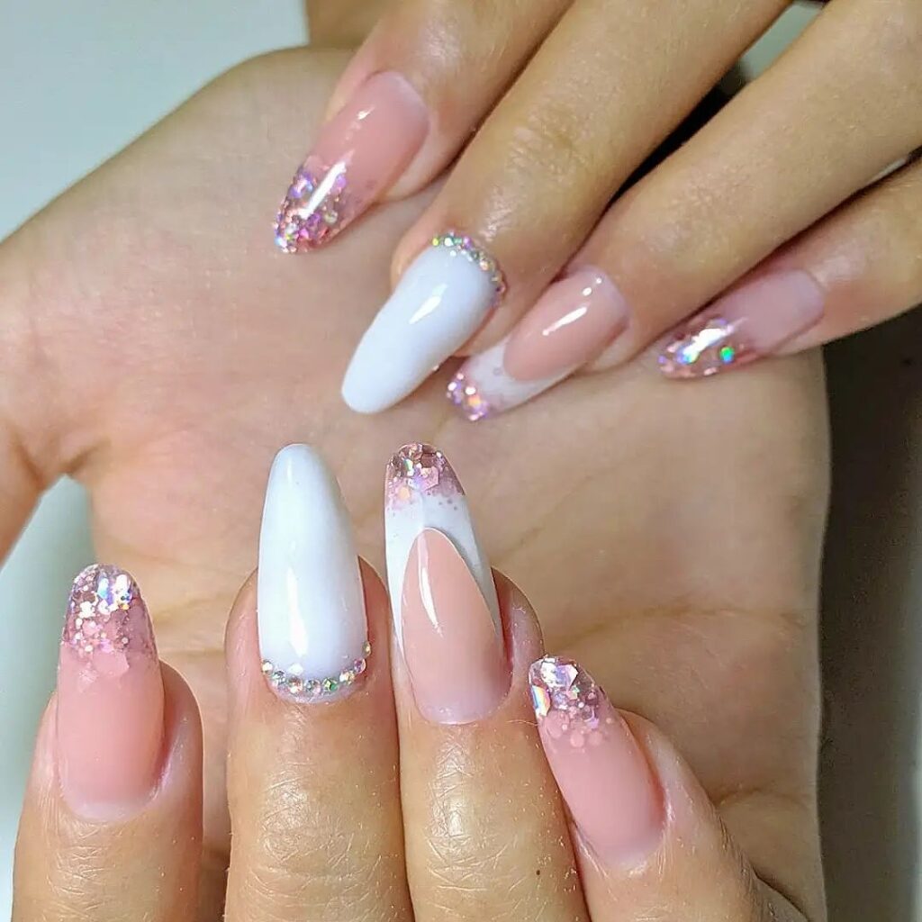 nails rosa francesinha