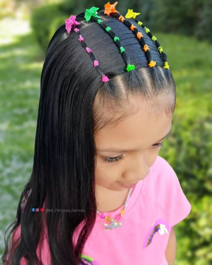 penteado liso infantil